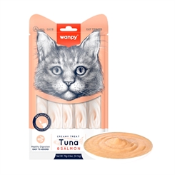 Wanpy Creamy Lickable Treat - Tuna & Salmon 70g - 5x14g - godbid til katte